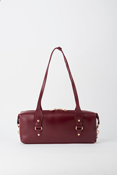 Vivaq Women's Şebboy Burgundy Design Lined Zipper Closure Baguette Handbag an...