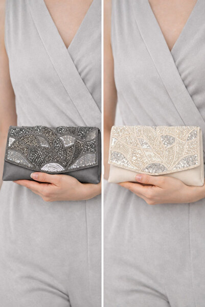 NO BRAND Evening Clutch Bag for Women – Elegant Beaded Sequin Party Handbag