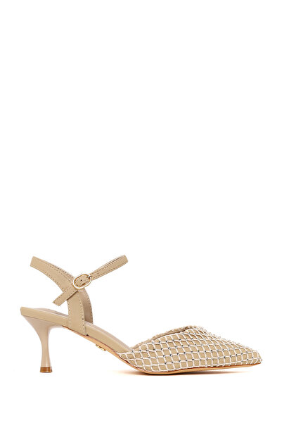 Derimod Γυναικεία Μπεζ Παπούτσια με Ανοιχτή Πίσω Πλάτη, Πέτρινη Λεπτή Φτέρνα ...