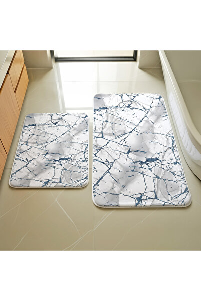 GENELOEM Marble Patterned 2-Piece Mat Set M210
