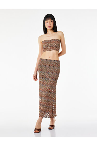 Koton Φούστα μίντι με σχέδια και κροσέ