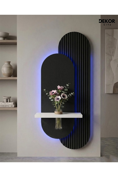 TAKIFİX Pilli LED’li 40×90 CM Oval Modern Ledli Duvar Tablosu | Dekoratif Pan...