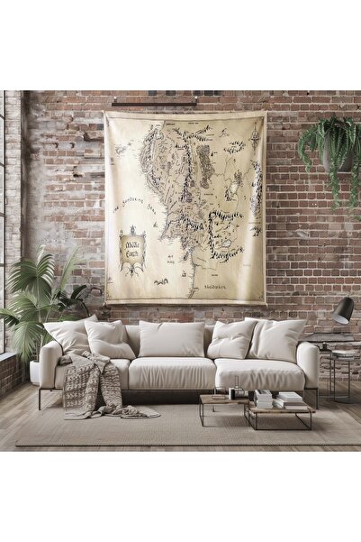 GENELOEM Quality Fabric, Vibrant Colors Map Patterned Wall Covering M213