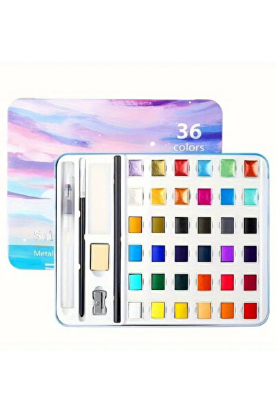 Artdesign 36 Renk Tablet Sulu Boya Seti 12 Metal Renk