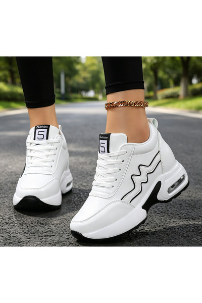 SOSENFER Women's Outdoor Shoes, Comfortable Height-Increasing Sneakers