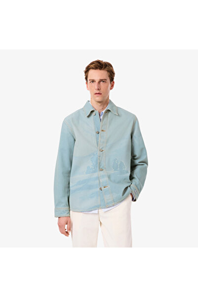 Lacoste Erkek Regular Fit Baskılı Mavi Gömlek