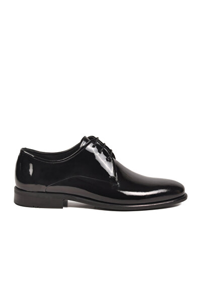 Aspor Black Patent Leather Genuine Leather Men's Classic Shoes
