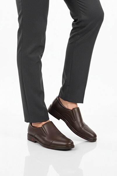 Aspor Brown Genuine Leather Gel Sole Men's Classic Shoes