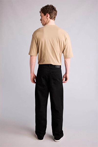 DeFacto Ανδρικό τζιν παντελόνι σε φαρδιά γραμμή, μαύρο χρώμα G8469AX/NM40