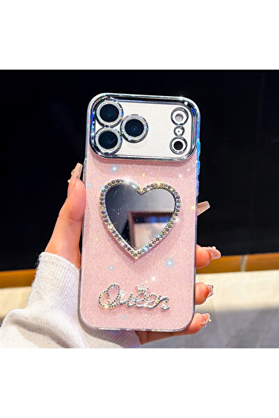 Generic iPhone 17 Pro Glitter Heart Mirror Case – Sparkling Luxury Shockproof...