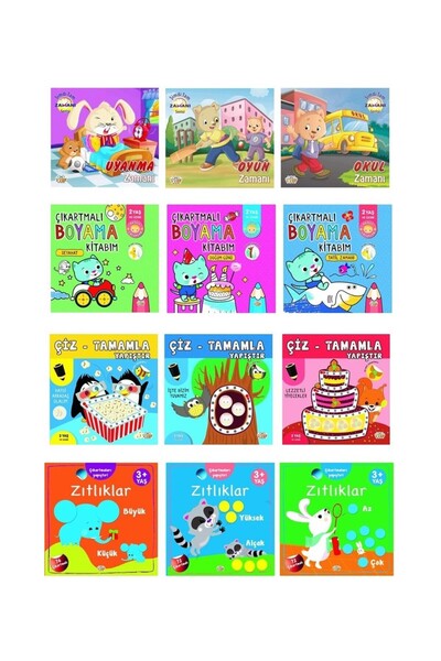 0-6 Yaş Yayınları Activity, Event and Coloring Books 12 Books