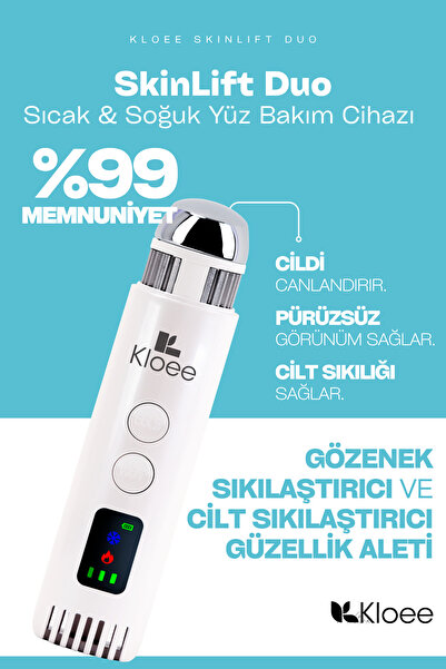 Kloee güzellik cihazı SkinLift Duo Soğuk & Sıcak Yüz Germe Cihazı - Serum Emilim Artırıcı Güzellik Aleti