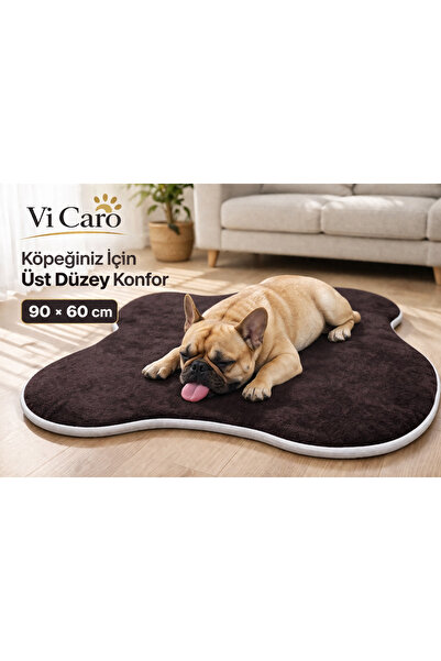 Vi Caro Köpek Paspası 90x60 cm Memory Foam Kaymaz Taban Yumuşak Köpek Yatağı ...