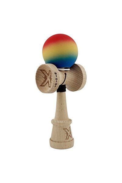 Cyrax Kendama X Original, Șnur 62/65 cm Gradient Roșu/Galben/Albastru