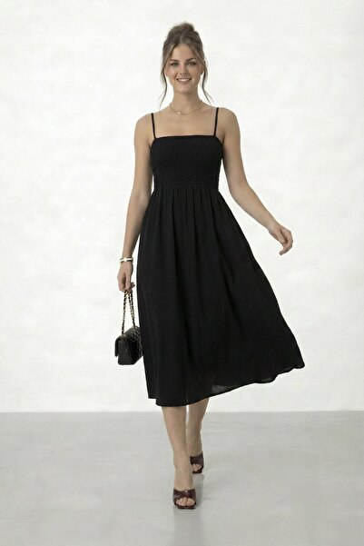 VAGGON Φόρεμα μίντι με τιράντες και διακοσμητικές λεπτομέρειες