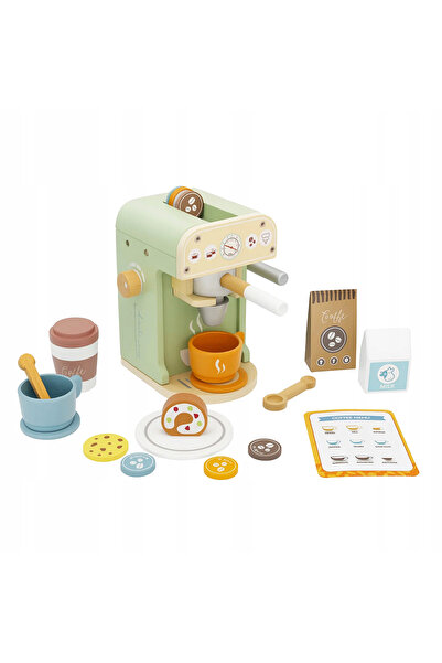 SERSIMO Ξύλινο σετ παιδικού καφέ για παιδιά, μηχανή καφέ με αξεσουάρ, 20x12x1...