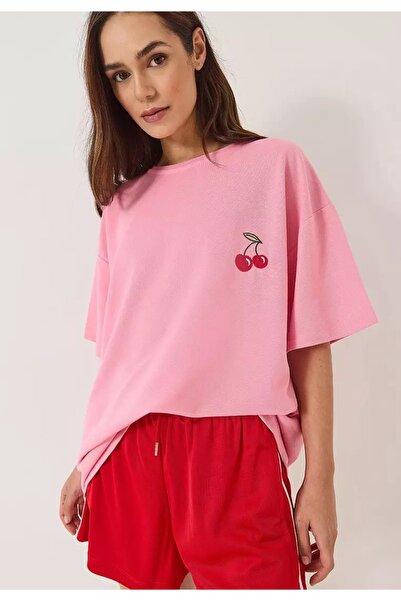 ZAVIXO Tricou oversize pentru femei, imprimat, 100% bumbac, confortabil zilnic