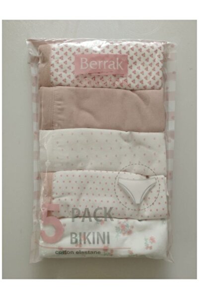 Berrak kit iç giyim 5'li L Beden Bikini Kalıp Desenli ve Renkli Kadın Külot