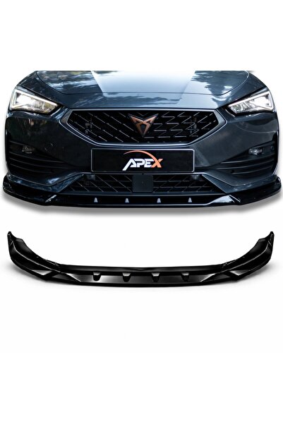 YıldızTuning Cupra Leon 2020-2024 Makyajsız Ön Tampon Eki Lip Piano Black