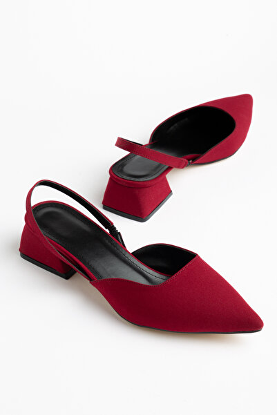 MODA MHS Κομψές γυναικείες καθημερινές μπαλαρίνες σε μπορντό χρώμα με χαμηλό ...