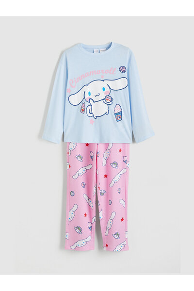 LC Waikiki Set de pijamale pentru fete cu imprimeu Cinnamoroll și guler rotund