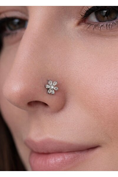 Home Sihra Accessories 316 L Çelik düşmeyen burun hızması kıvrımlı piercing g...