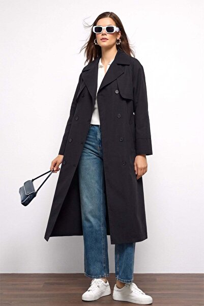 Olcay Καμπαρντίνα με λεπτομέρεια σε στυλ μανδύα, από μαλακό ύφασμα χωρίς επέν...