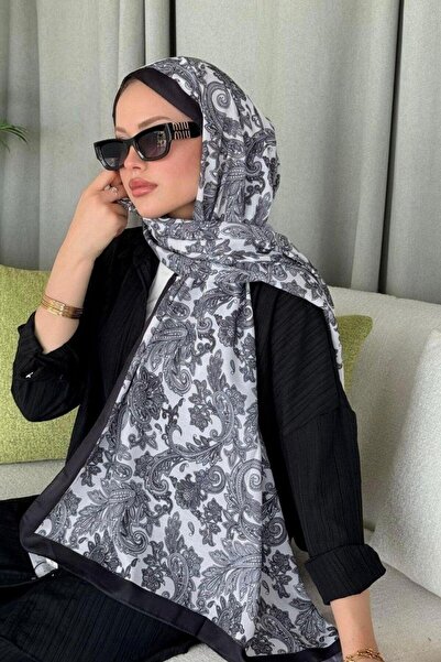 Şulemoda Giyim Ψηφιακό σάλι Aras Desen σε μαύρο χρώμα