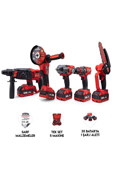 Dawreek Beşli set MW600R (13mm Ç.Mandren+S.Sıkma+Ş.Spral+Ş.Hilti+Budama)