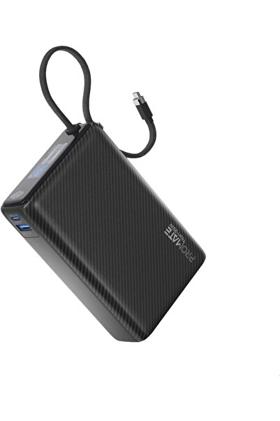 Promate بنك طاقة بسعة 20000 مللي أمبير مع كابل USB Type-C مدمج للهواتف المحمو...