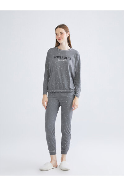 LC Waikiki Crew Neck Printed Women's Pyjama Set