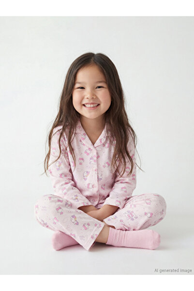 LC Waikiki Set de pijamale pentru fete cu imprimeu Hello Kitty
