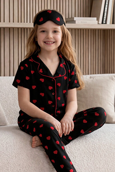 zahider Κοριτσίστικο βαμβακερό σετ πιτζάμες με κουμπιά, γιακά πουκάμισου και ...