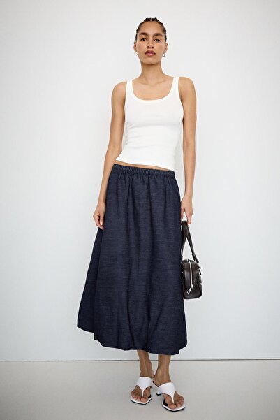 Bershka Balon kesim denim midi etek