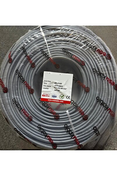 OEM 100M 2+1 0.50mm Cctv Kablo Güvenlik Kamera Kablosu
