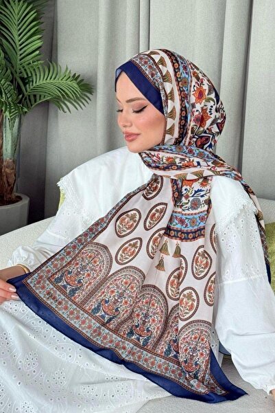 Şulemoda Giyim Μασσαλία Ψηφιακό Σάλι Ναυτικό Μπλε