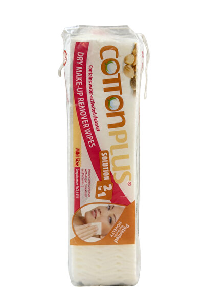 Cottonplus مناديل إزالة المكياج الجافة - 80 قطعة - تنظيف يتم تنشيطه بالماء