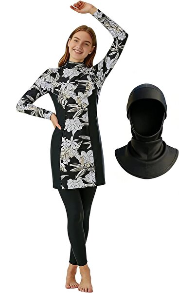 casme Women Muslim Modest Swimwear Islamic Burkini Two-Piece Bathing Suits Lo...