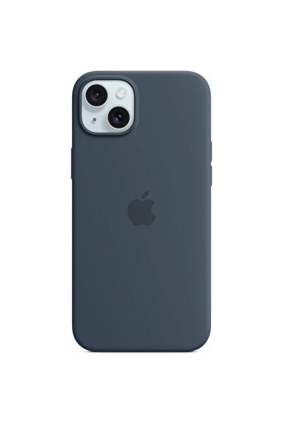 Apple Silicone Case with MagSafe pentru iPhone 15 Plus, Storm Blue