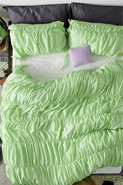İQON Double Pleated Duvet Cover Set Mint