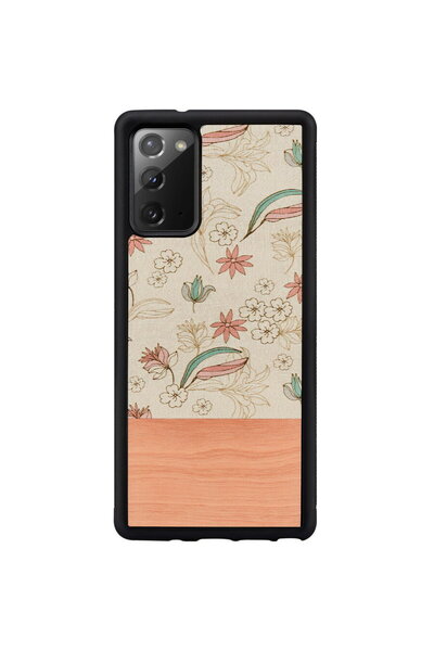 Other Husa MAN&WOOD pentru Galaxy Note 20, cu flori roz, negru