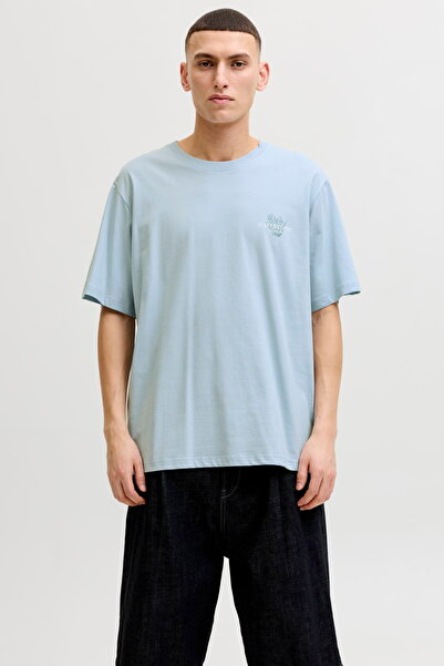 Jack & Jones Ανδρικό μπλουζάκι με στάμπα στο στήθος και λαιμόκοψη ποδηλάτου -...