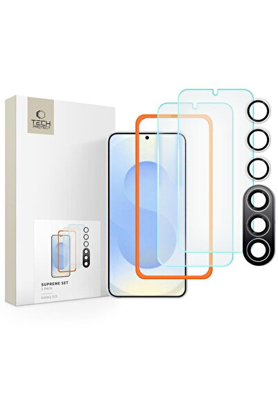 Tech-Protect Set sticlДѓ securizatДѓ Supreme pentru Galaxy S25, pachet 3 bucД...