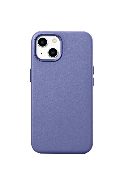 ICARER Husă din piele, compatibilă cu MagSafe, Mov Mov Light Purple, pentru A...