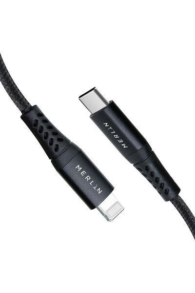 Merlin كابل من النوع C إلى Lightning بطول 2 متر للشحن السريع لهواتف آيفون 14 ...