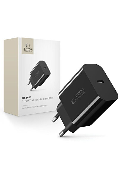 Tech-Protect ГЋncДѓrcДѓtor de reИ›ea NC20W cu 1 port, PD 20W, negru