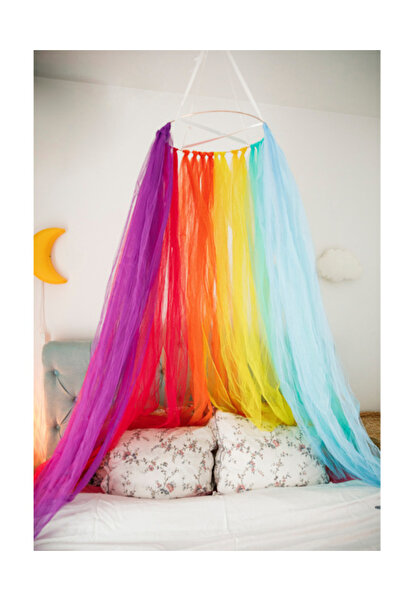 fustite cu luminite Ουράνιο Τόξο, Πολύχρωμο Τούλι για το Παιδικό Δωμάτιο