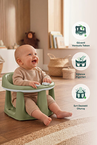 Wumboo Bebek Banyo Oturağı - Mama Oturağı Vakum Tabanlı Bebek Oturağı Yeşil