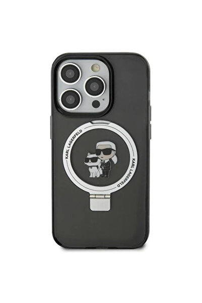 Karl Lagerfeld Ring Stand Karl&Choupette MagSafe case for iPhone 11 / Xr - black