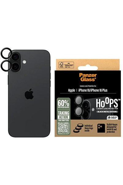 Panzer Glass PanzerGlass Hoops Negru Protecție Obiectiv Cameră iP 16 16 Plus